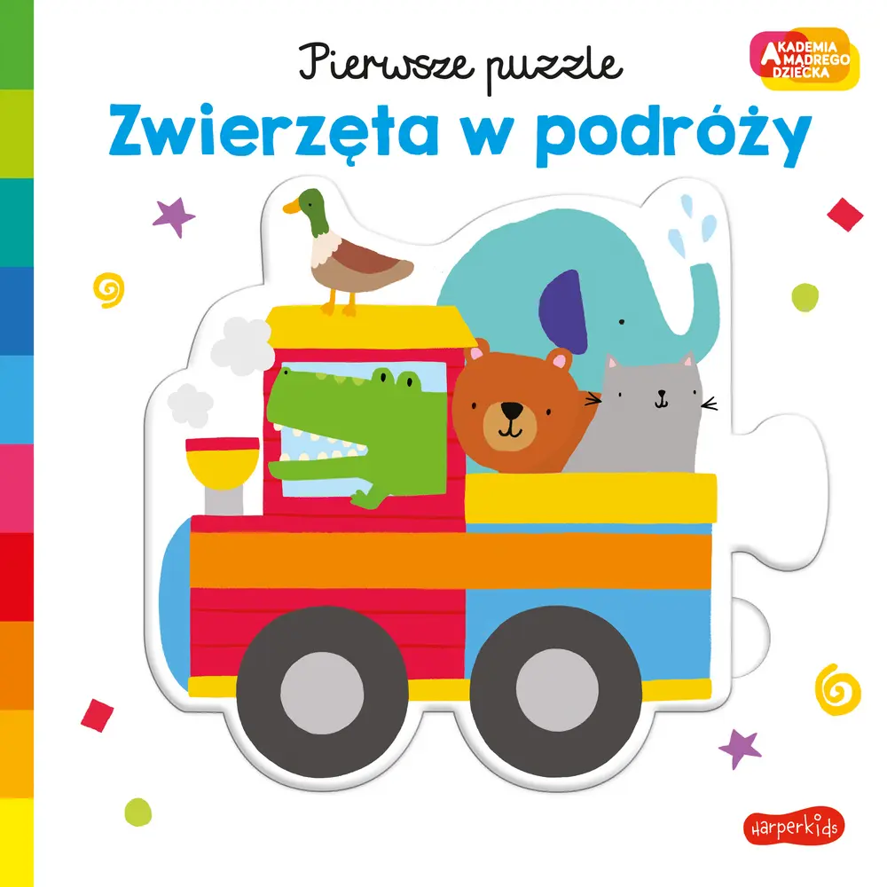 Zwierzęta w podróży. Akademia Mądrego Dziecka. Pierwsze puzzle - Książki