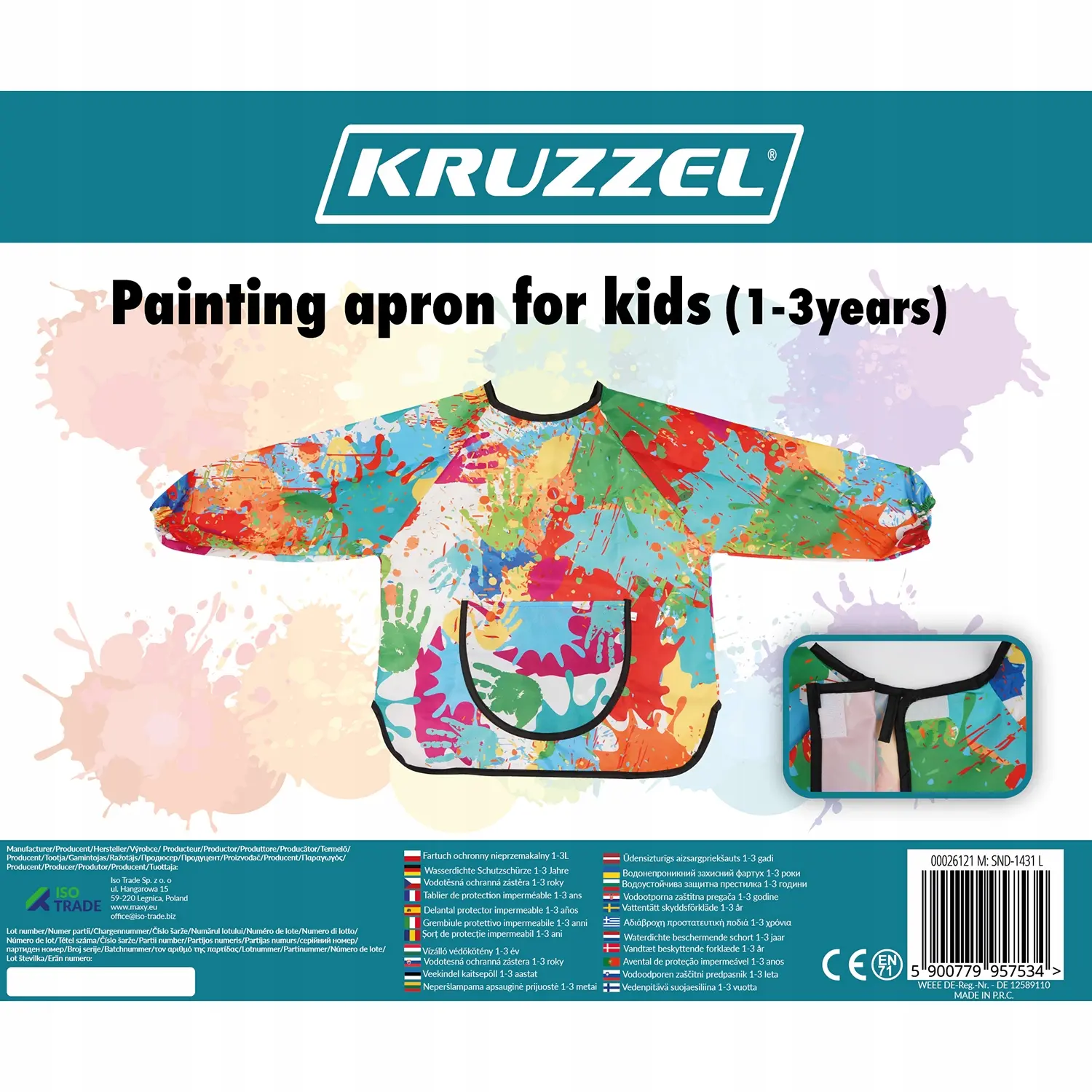 Fartuch ochronny nieprzemakalny 1-3L Kruzzel 26121 - Mama i dziecko