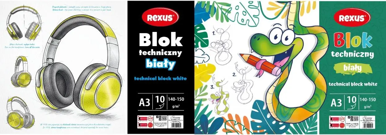 Blok techniczny biały A3/10K mix - Papiernicze i szkolne