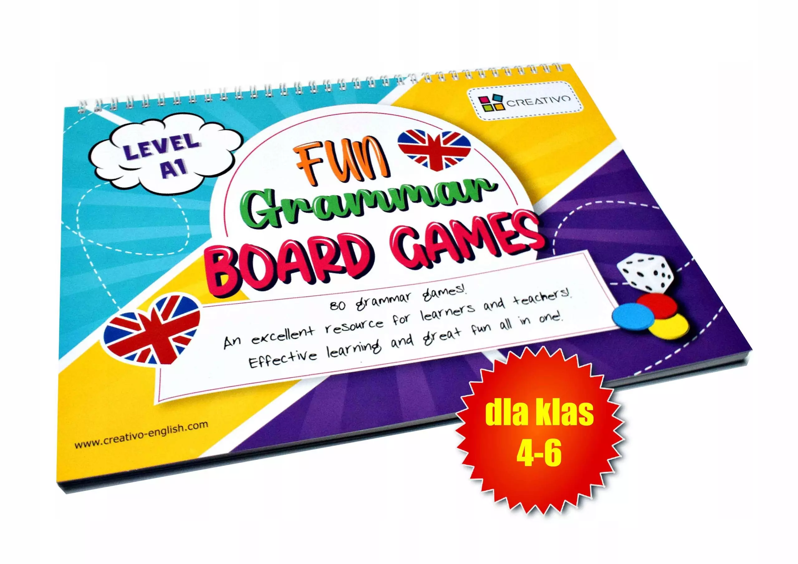 Karty językowe Angielski. Fun Grammar Board Games, poziom A1 - Książki
