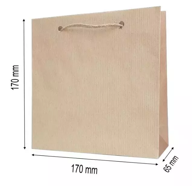 Torebka ozdobna 17 x 17 cm, kraftowa - Papiernicze i szkolne