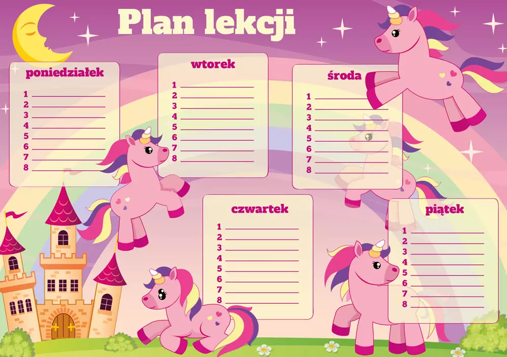 Plan lekcji A5 Kucyk - Papiernicze i szkolne