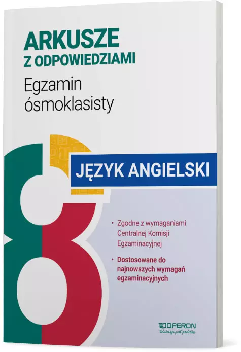 Język angielski. Arkusze z odpowiedziami. Egzamin ósmoklasisty - Książki