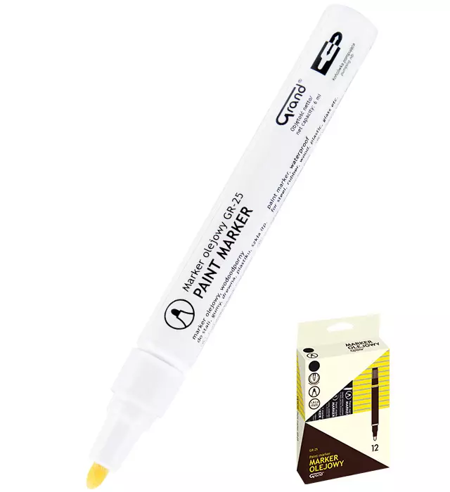 Marker olejowy Grand GR-25 biały - Papiernicze i szkolne