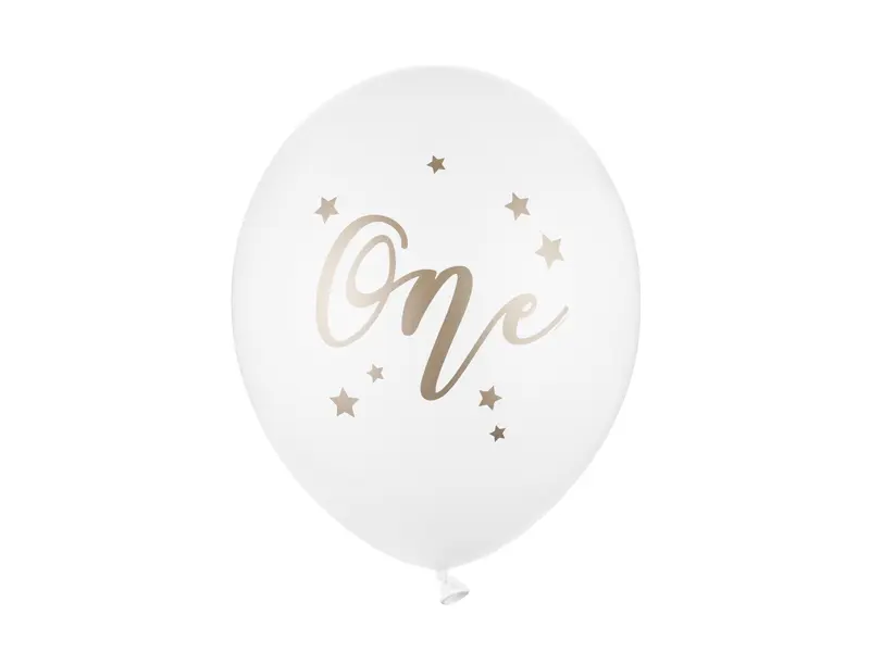 Balony 30 cm, One, Pastel Pure White (1 op. / 50 szt.) - Impreza