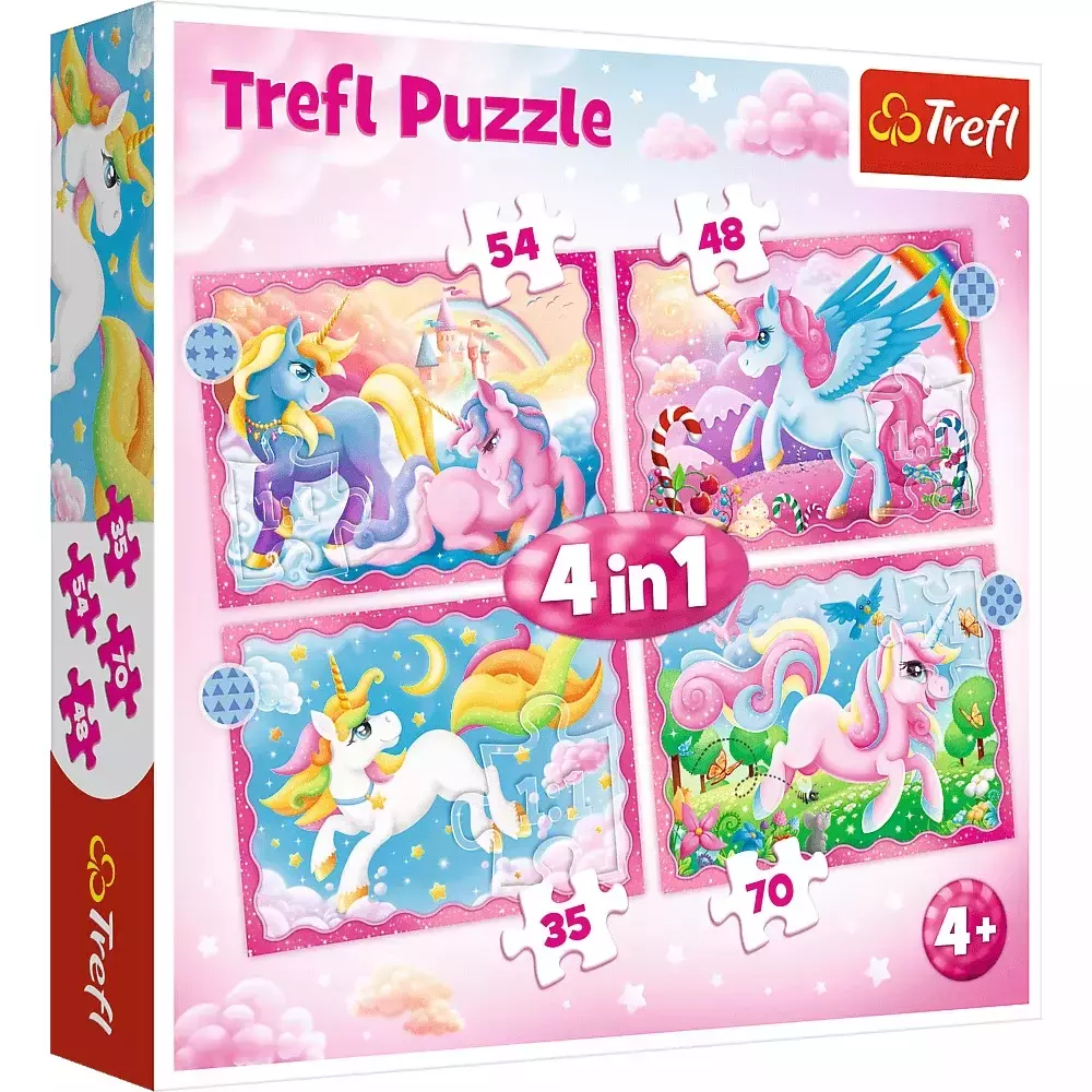 Puzzle 4w1. Jednorożce i magia - Puzzle
