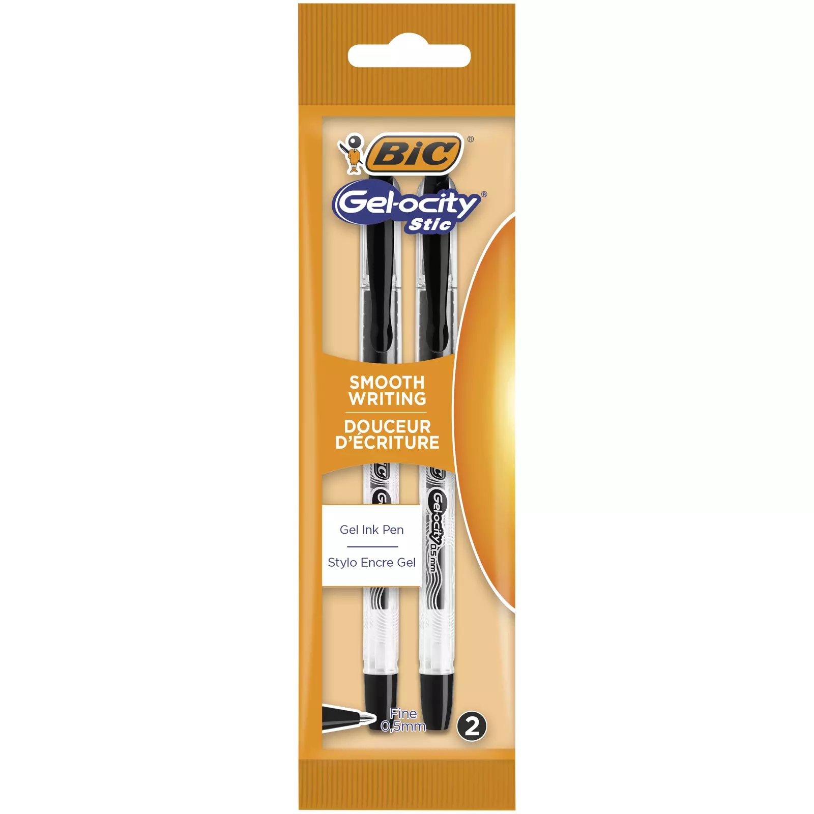 Długopis żelowy BIC Gel-ocity Stic 0.5mm czarny pouch 2szt - Papiernicze i szkolne
