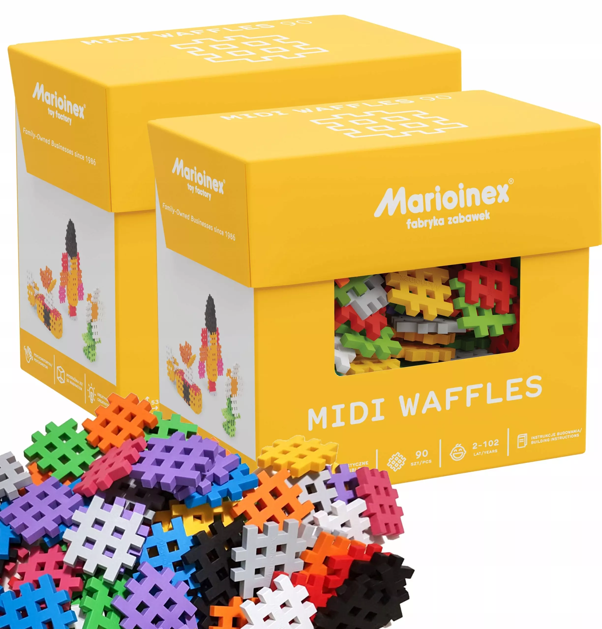 Klocki waffle midi 180 el - Zabawki