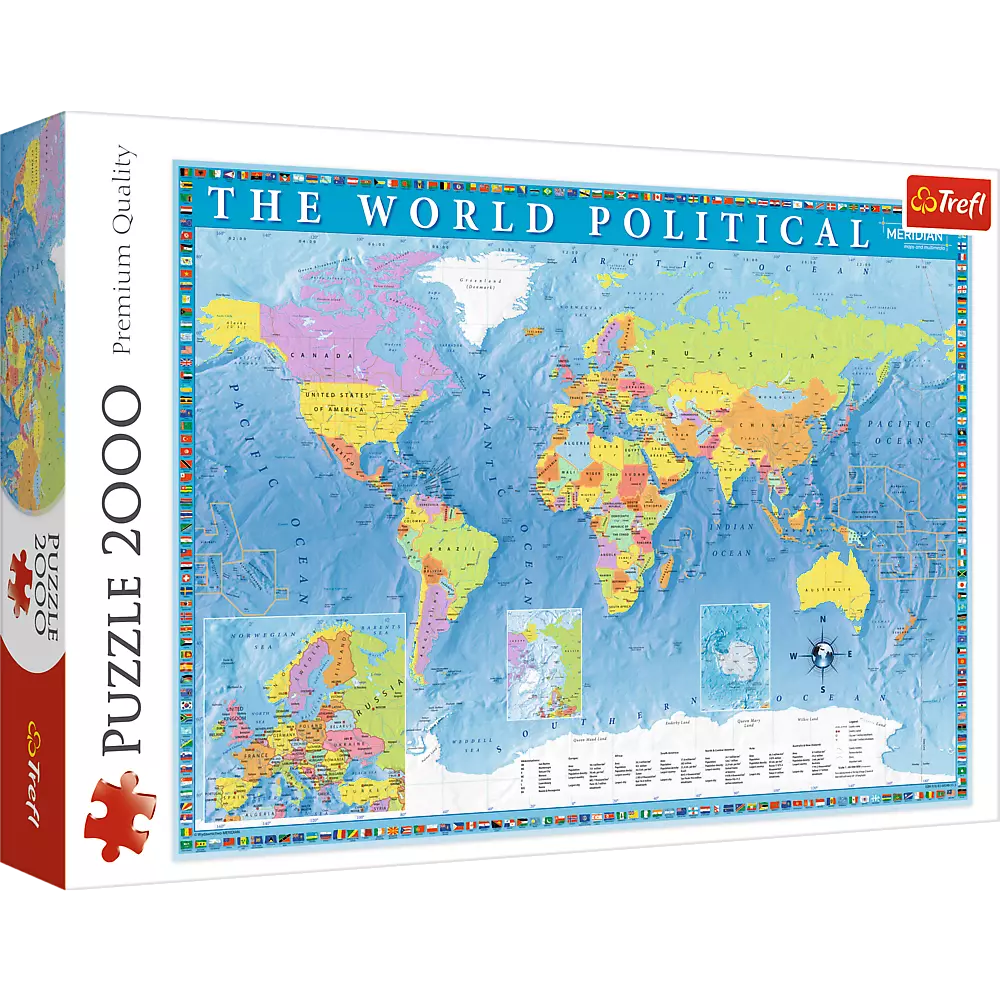 Puzzle 2000 elementów. Mapa polityczna Świata - Puzzle