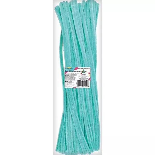 Druciki dekoracyjne 0,6x30cm turkusowe jasne 50szt - Papiernicze i szkolne