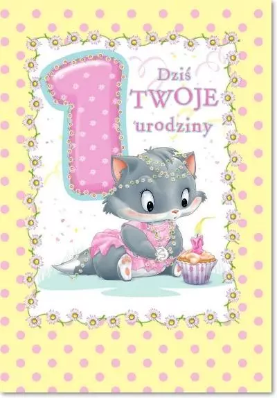 Kartka okolicznościowa Urodziny Roczek MF06 - Papiernicze i szkolne