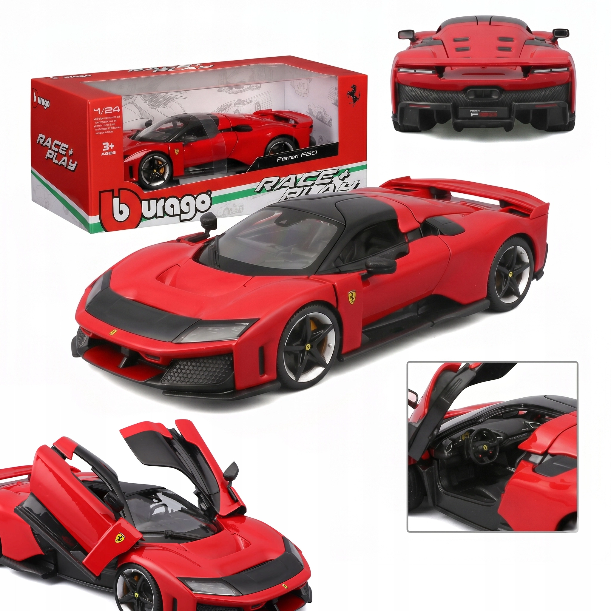 Bburago 1:24 Ferrari R & P F80 2 Kolory 26034 - Zabawki