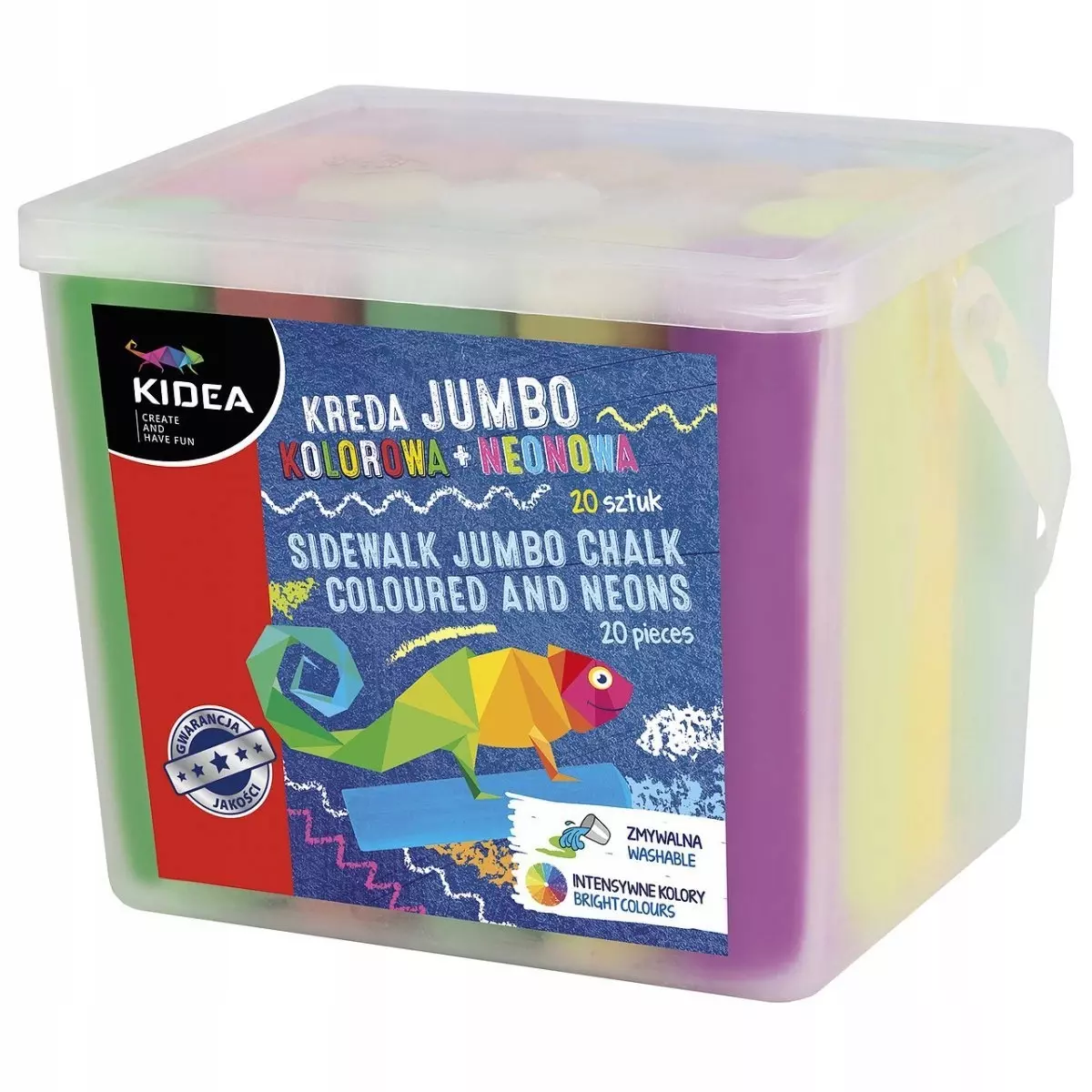 Kreda Jumbo kolorowa + neonowa (20 sztuk) - Papiernicze i szkolne