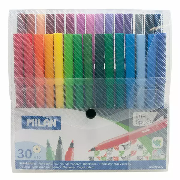 Flamastry Milan 30 kolorów w plastikowym etui - Książki
