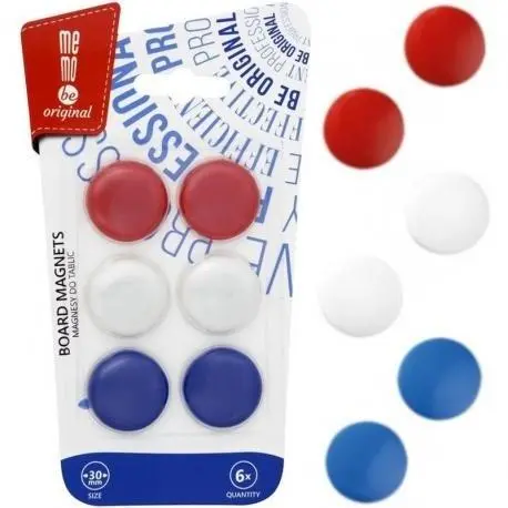 Magnesy do tablic 30mm 6szt MemoBe - Papiernicze i szkolne