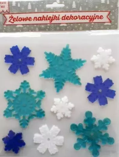 Żelowe naklejki dekoracyjne. Śnieżynki - Papiernicze i szkolne