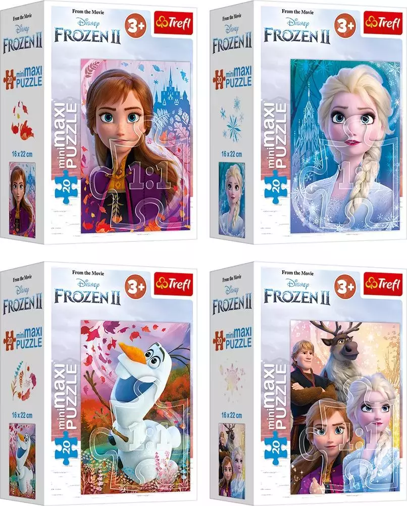 Puzzle 20 elementów, miniMaxi. Przyjaźń w Krainie Lodu, mix - Puzzle