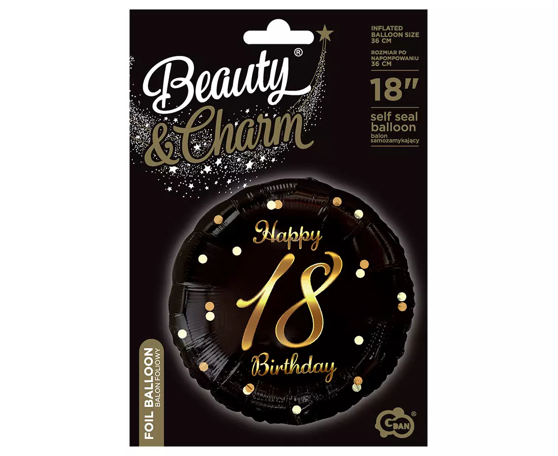 Balon foliowy 18 Happy 18 Birthday - Papiernicze i szkolne