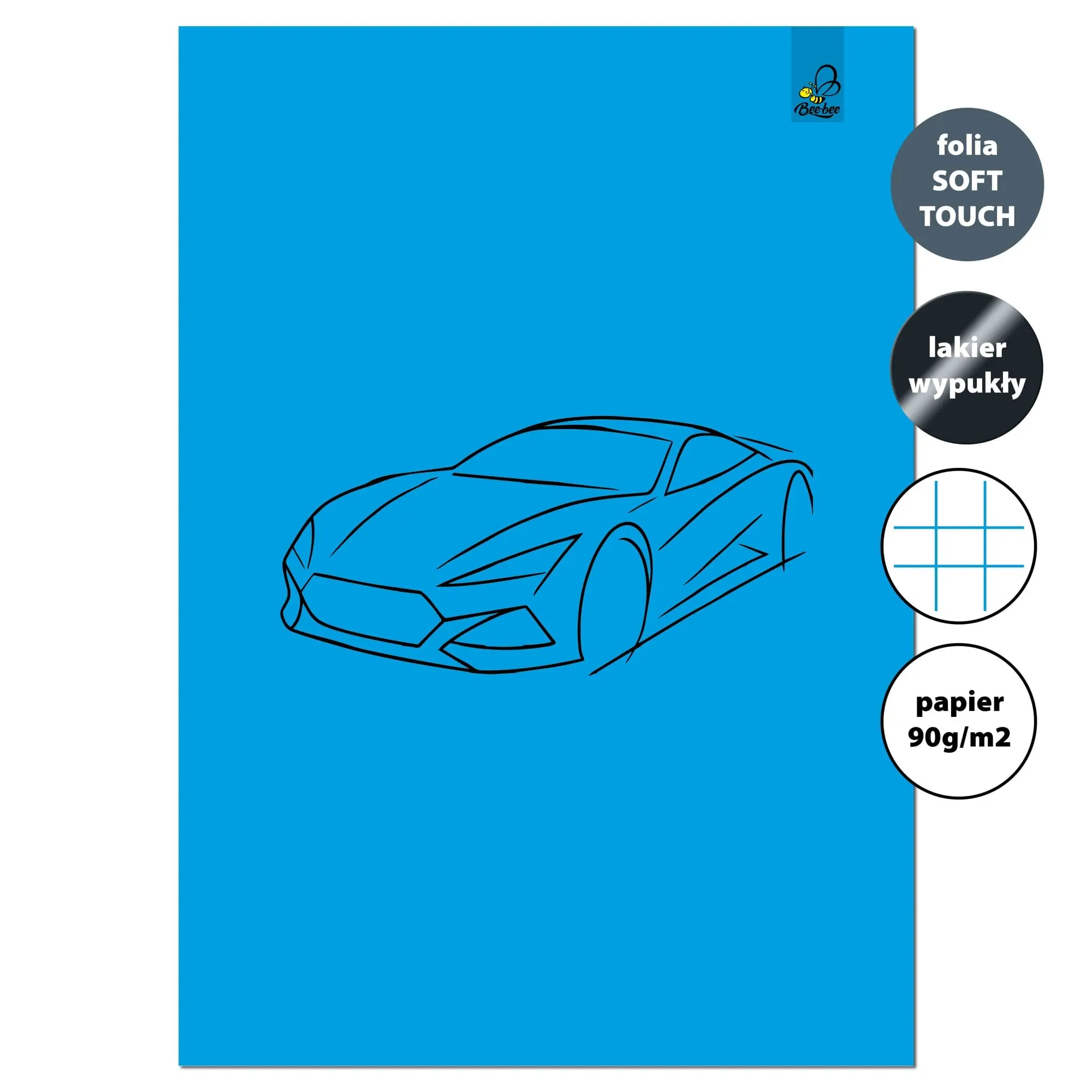 Zeszyt A4 32k.w kratkę Auto 90g - Papiernicze i szkolne