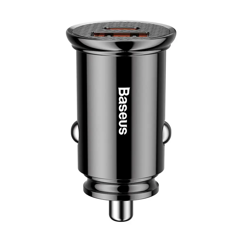 Baseus Circular PPS inteligentna ładowarka samochodowa z portami USB Quick Charge 4.0 QC 4.0 i USB-C PD 3.0 SCP czarny (CCALL-YS01) - Elektronika i akcesoria