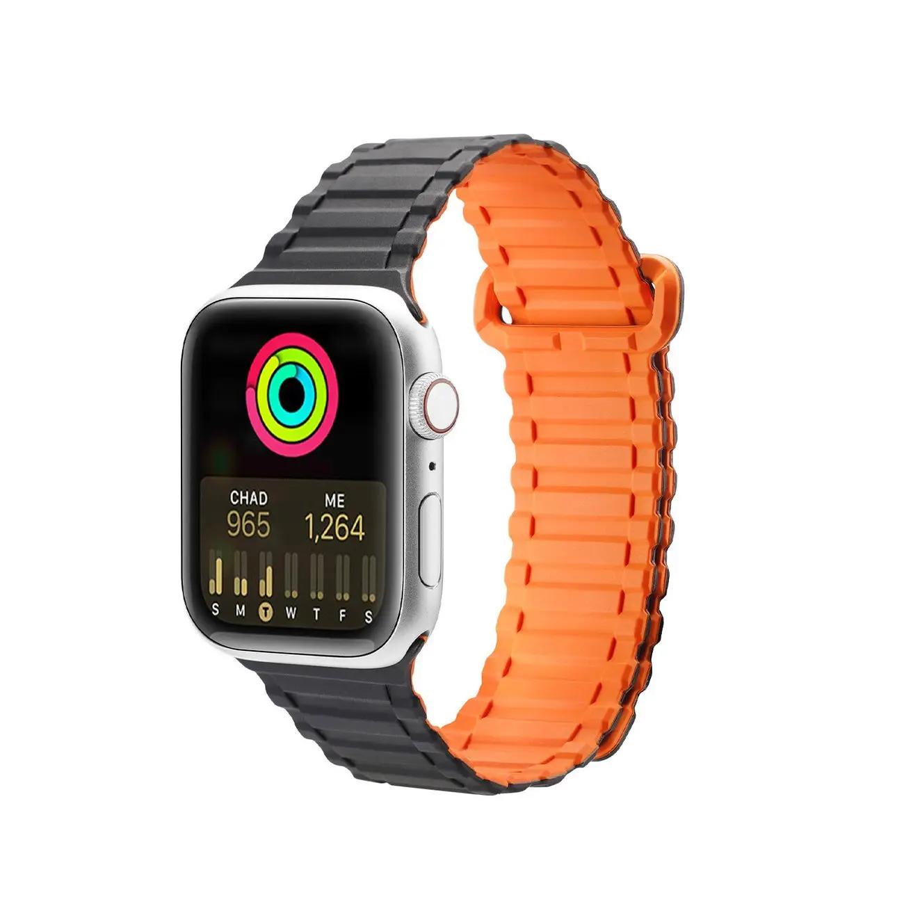 Pasek Dux Ducis Strap (Armor Version) do Apple Watch SE/9/8/7/6/5/4/3/2/1 (41/40/38mm) magnetyczny - czarno-pomarańczowy - Elektronika i akcesoria