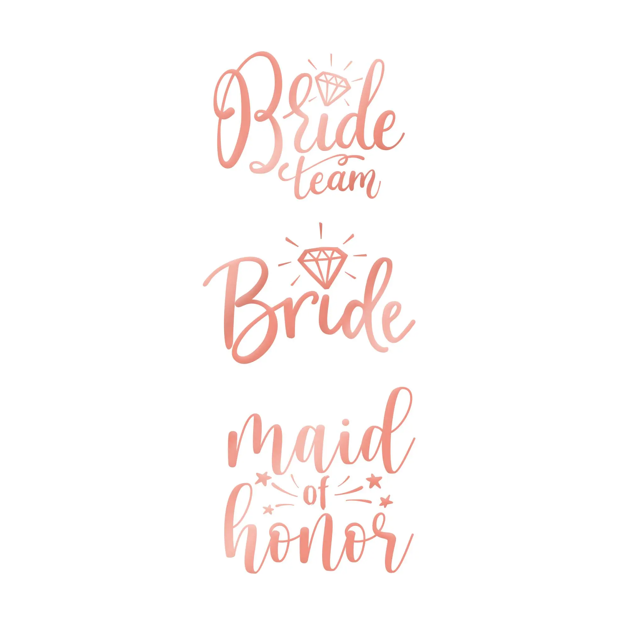Tatuaże zmywalne Bride to Be rose gold zestaw 13szt. - Impreza