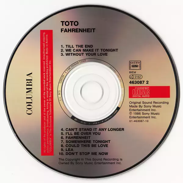 Fahrenheit, CD - Muzyka