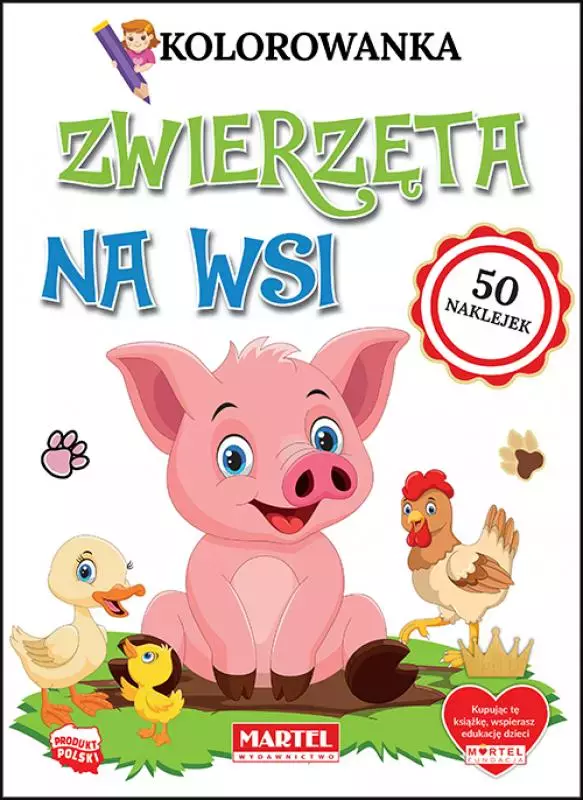 Kolorowanka z naklejkami. Zwierzęta na wsi - Książki