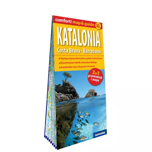 Katalonia laminowany map&guide XL 2w1: przewodnik i mapa - Książki