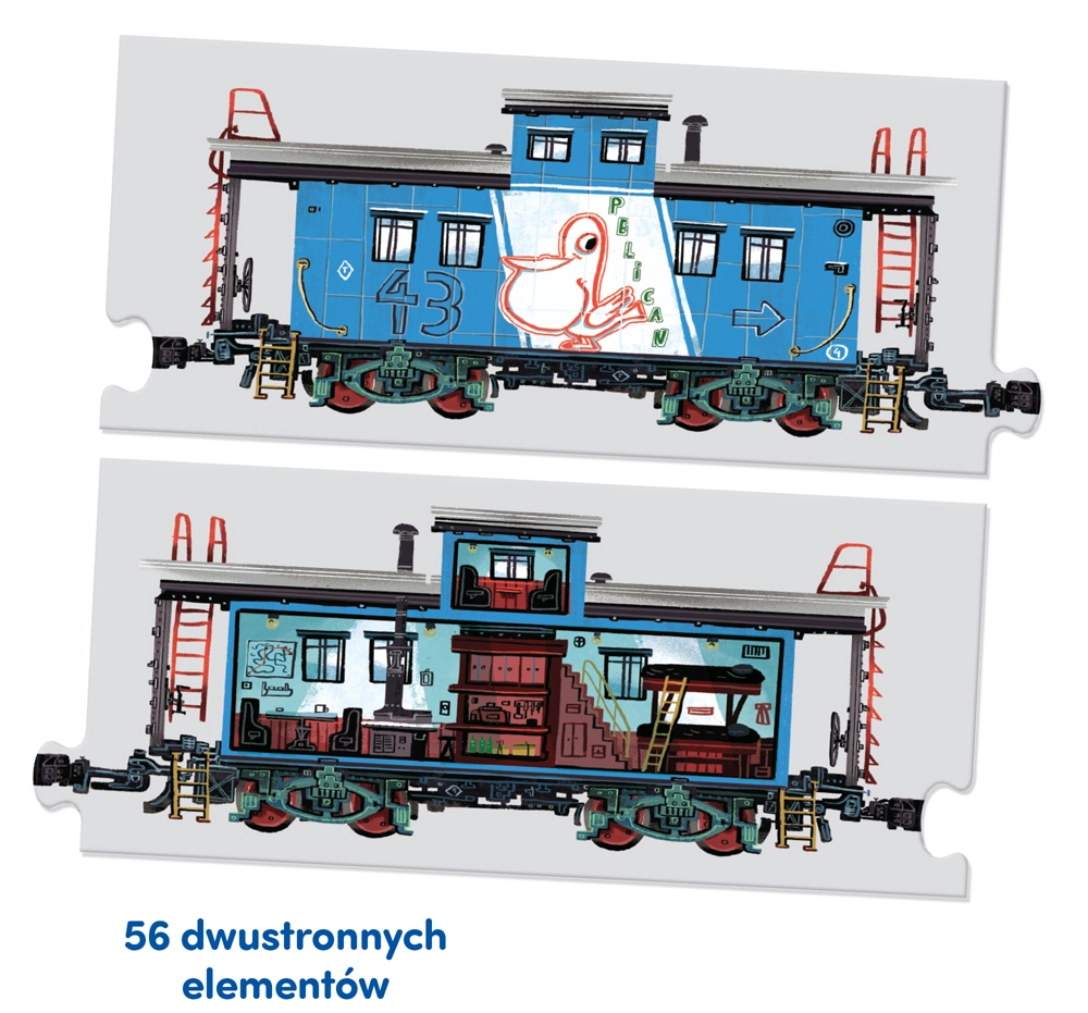 Puzzle 108 elementów. CzuCzu. Układam pociągi - Puzzle