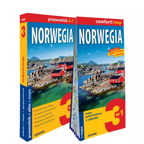 Norwegia 3w1 przewodnik + atlas + mapa - Książki