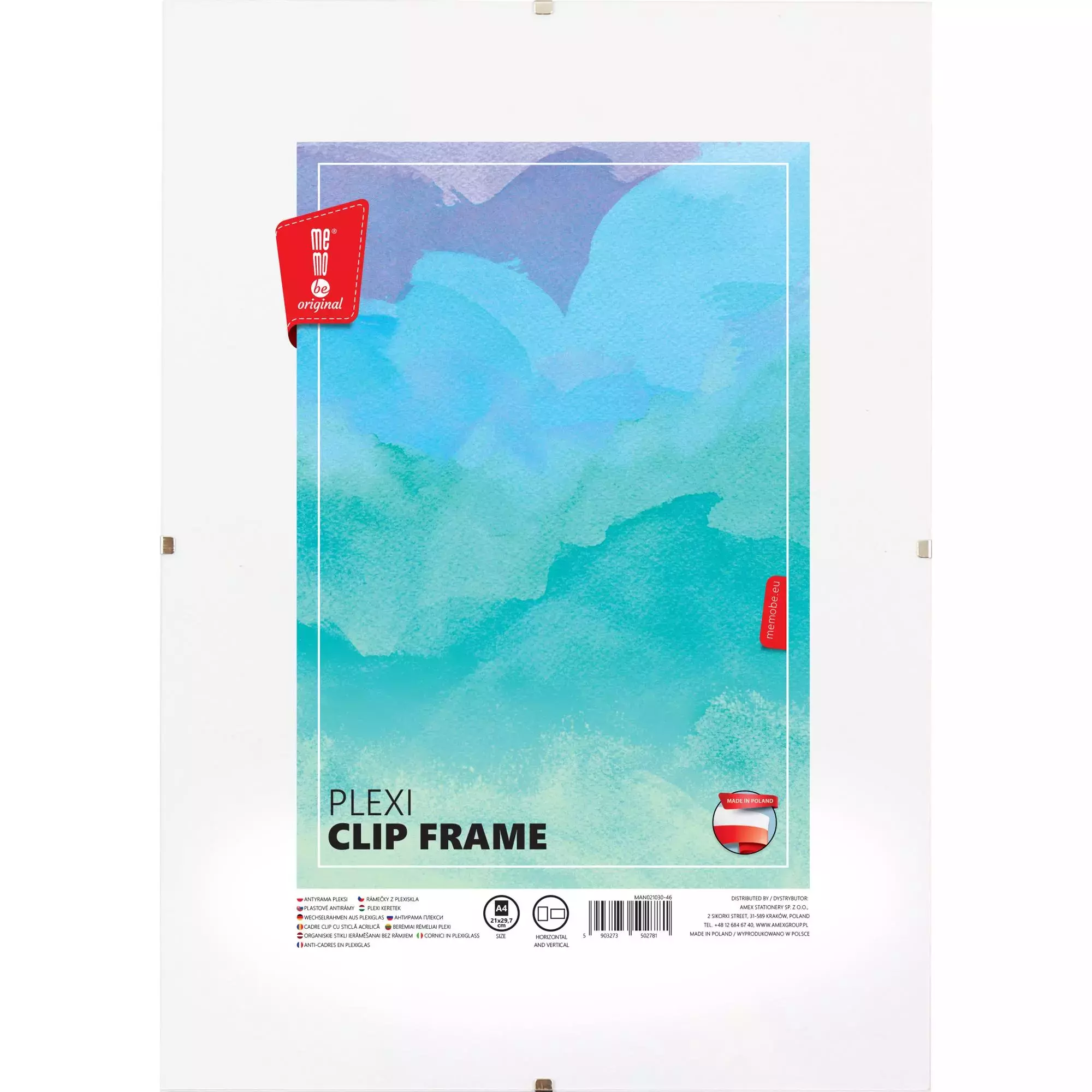 Antyrama A4 pleksi MEMOBE 21x29,7 cm - Papiernicze i szkolne