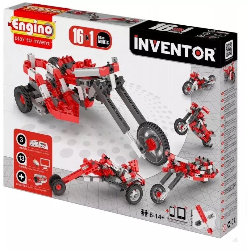 Inventor. Zestaw klocków konstrukcyjnych 16w1 - motocykle - Zabawki