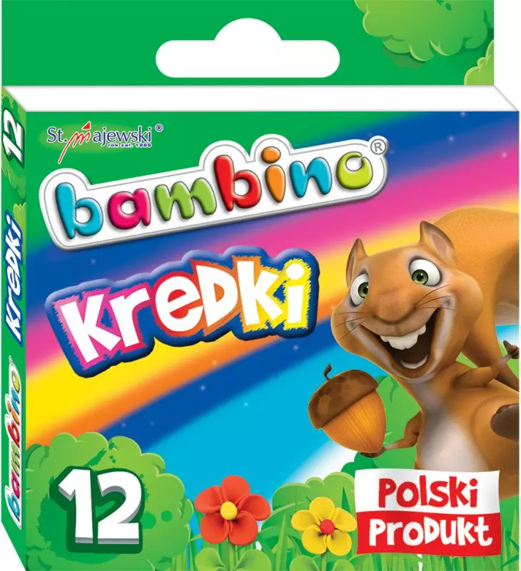 Kredki Bambino, 12 kolorów, mix wzorów pudełek - Papiernicze i szkolne