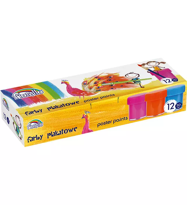 Farby plakatowe 12 kolorów x 20ml - Książki