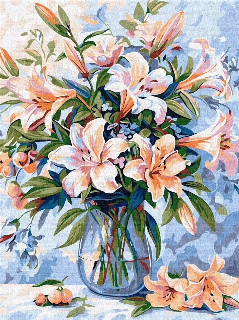 Malowanie po numerach - Kwiatowy wiersz 30x40cm - Papiernicze i szkolne