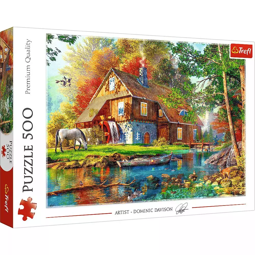 Puzzle 500 elementów. Chatka nad rzeką - Puzzle