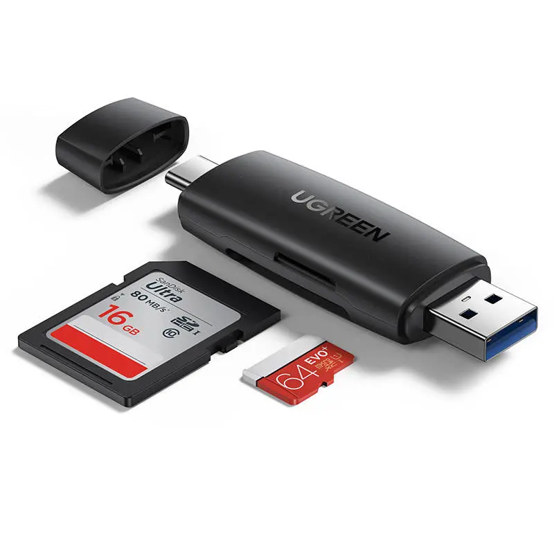 Czytnik kart UGREEN CM304 USB-A/USB-C SD/microSD (czarny) - Elektronika i akcesoria