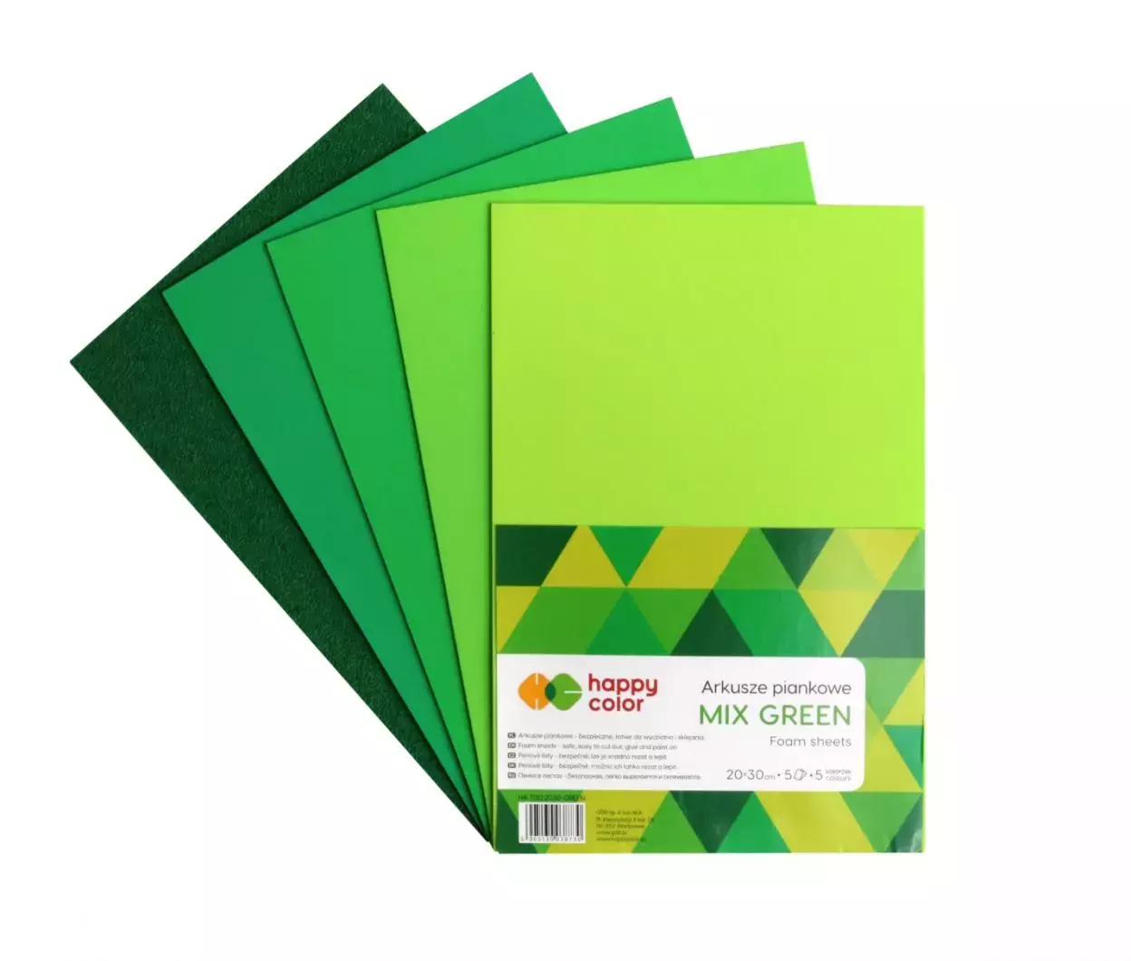 Arkusze piankowe A4 5 kolorów Green - Papiernicze i szkolne
