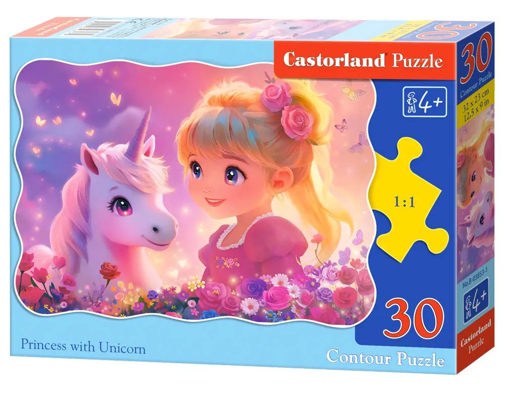 Puzzle 30 elementów. Księżniczka z jednorożcem - Puzzle
