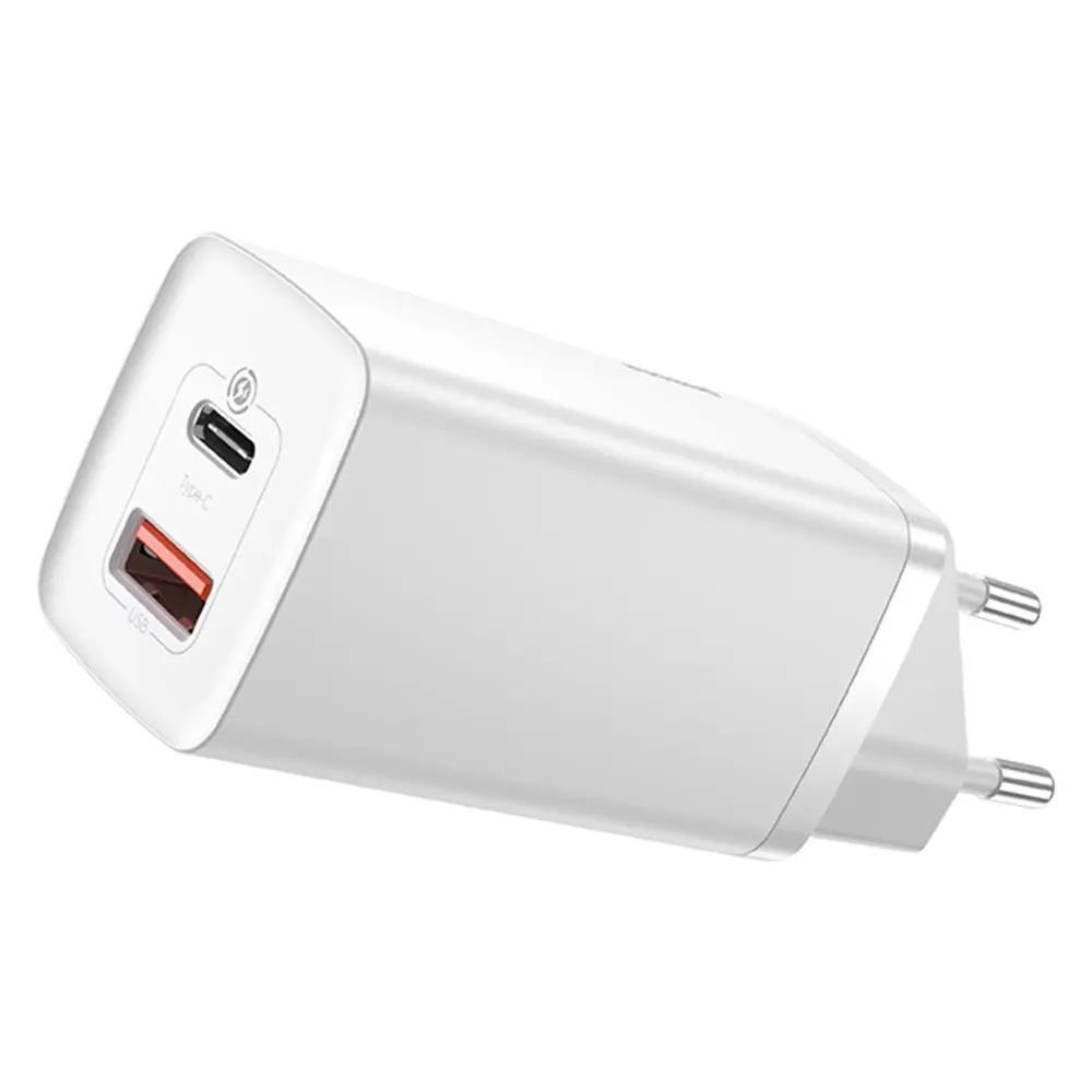 Baseus GaN2 Lite szybka ładowarka sieciowa 65W USB / USB Typ C Quick Charge 3.0 Power Delivery (azotek galu) biały (CCGAN2L-B02) - Elektronika i akcesoria