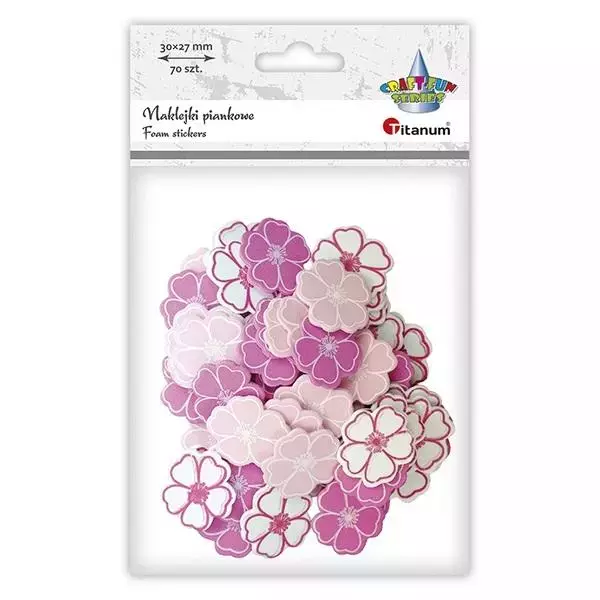 Naklejki piankowe Kwiaty 70szt - Papiernicze i szkolne