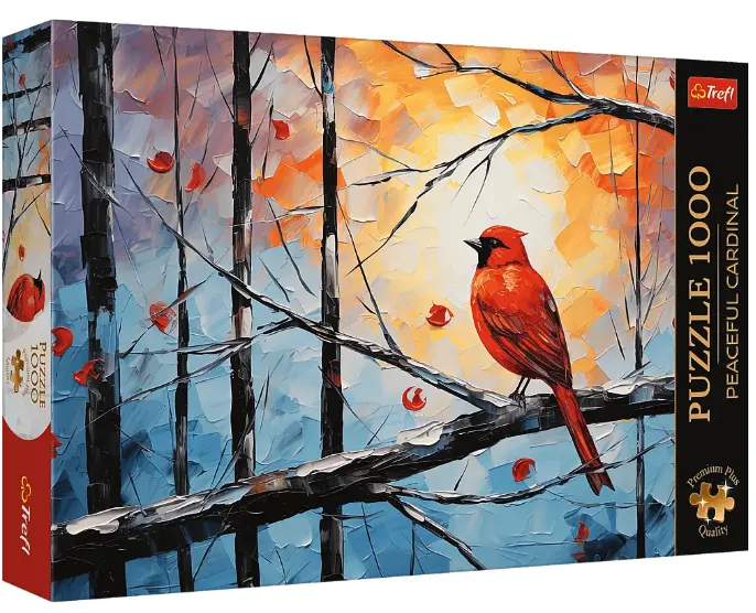 Puzzle 1000 elementów. Premium Plus Quality. Spokojny kardynał - Puzzle
