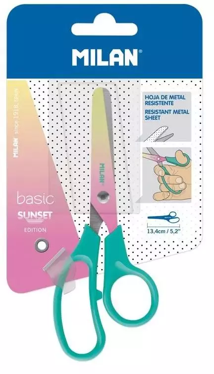 Nożyczki szkolne basic Sunset zielone MILAN - Papiernicze i szkolne