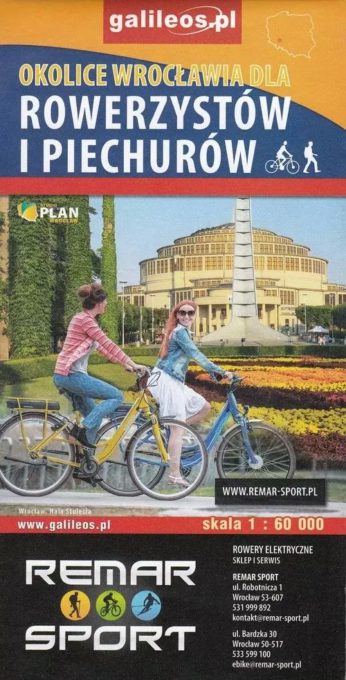 Okolice Wrocławia dla rowerzystów i piechurów. Mapa 1:60 000 - Książki