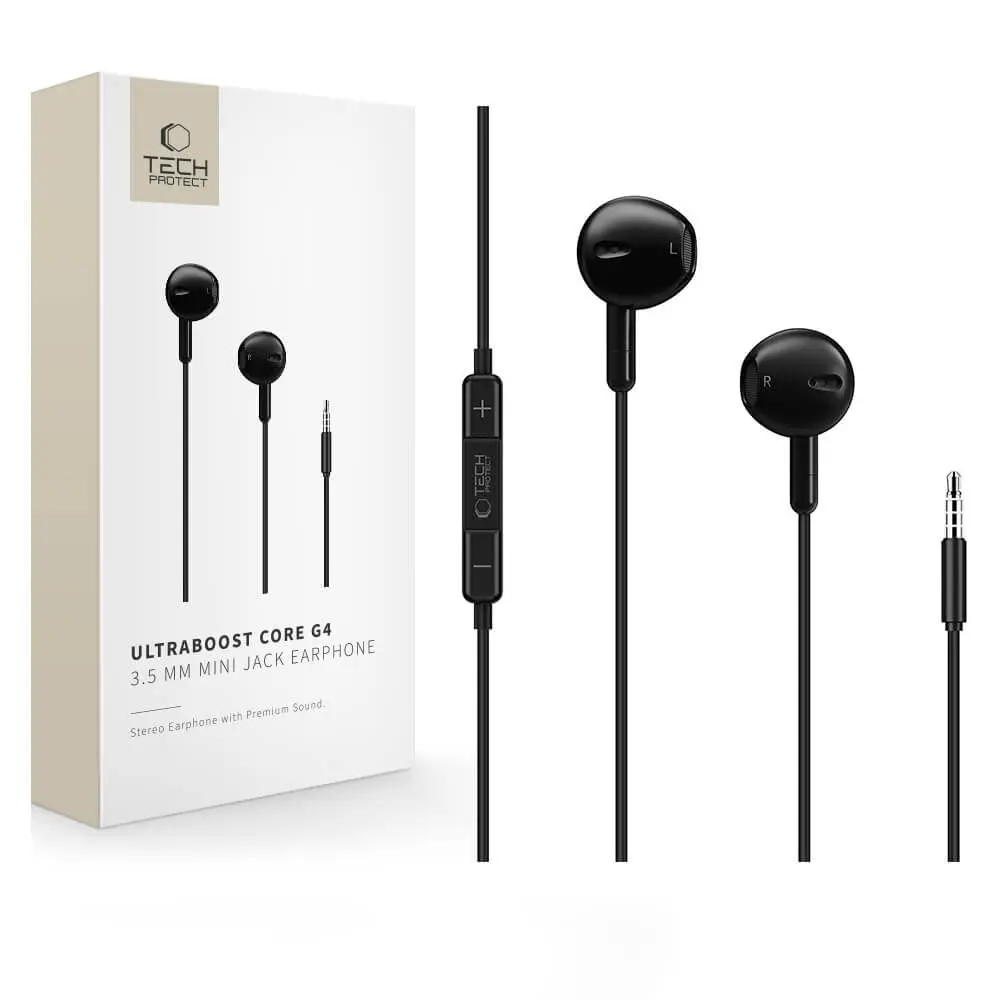 Tech-Protect Ultraboost Mini Jack Earphone Core G4 Black - Elektronika i akcesoria