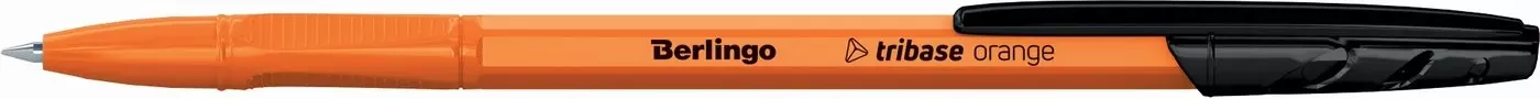 Długopis olejowy ze skuwką Tribase Orange 0,7mm czarny BERLINGO - Papiernicze i szkolne