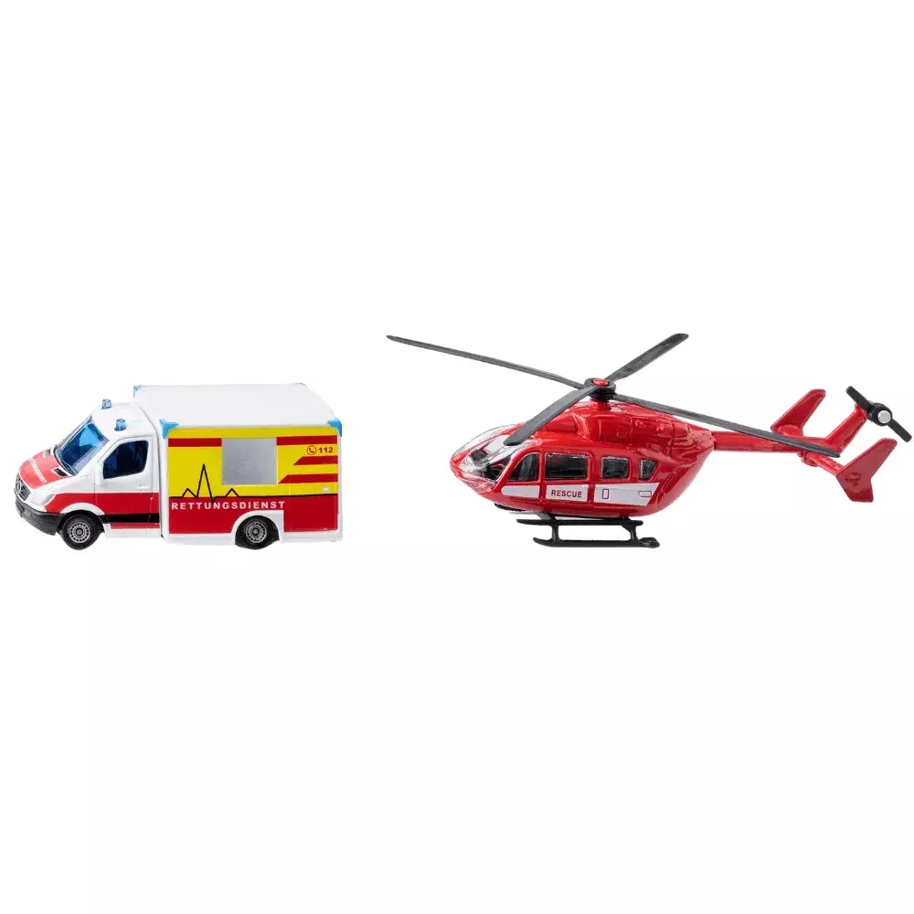 Siku Super: Mercedes-Benz Ambulans + Helikopter ratunkowy - Zabawki
