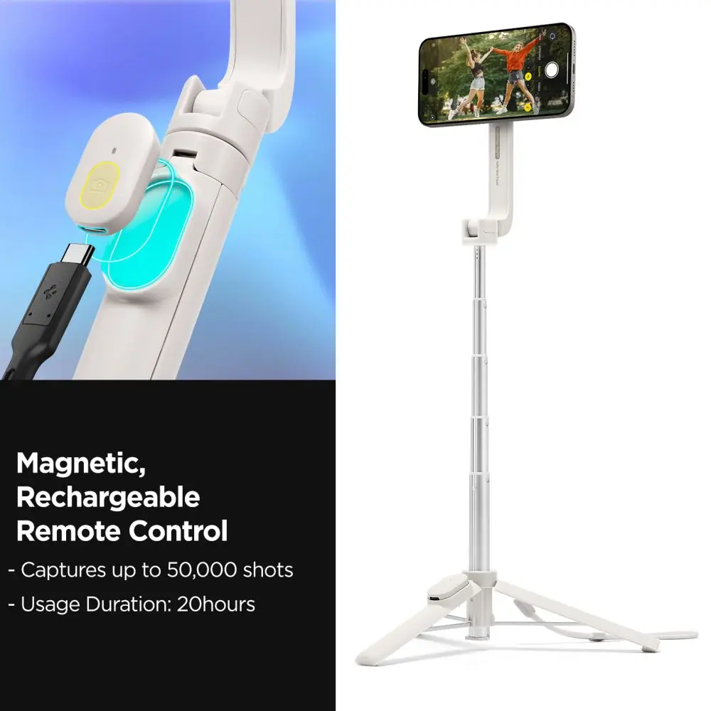 Spigen S571W MagSafe Bluetooth Selfie Stick Tripod Dune Beige - Elektronika i akcesoria