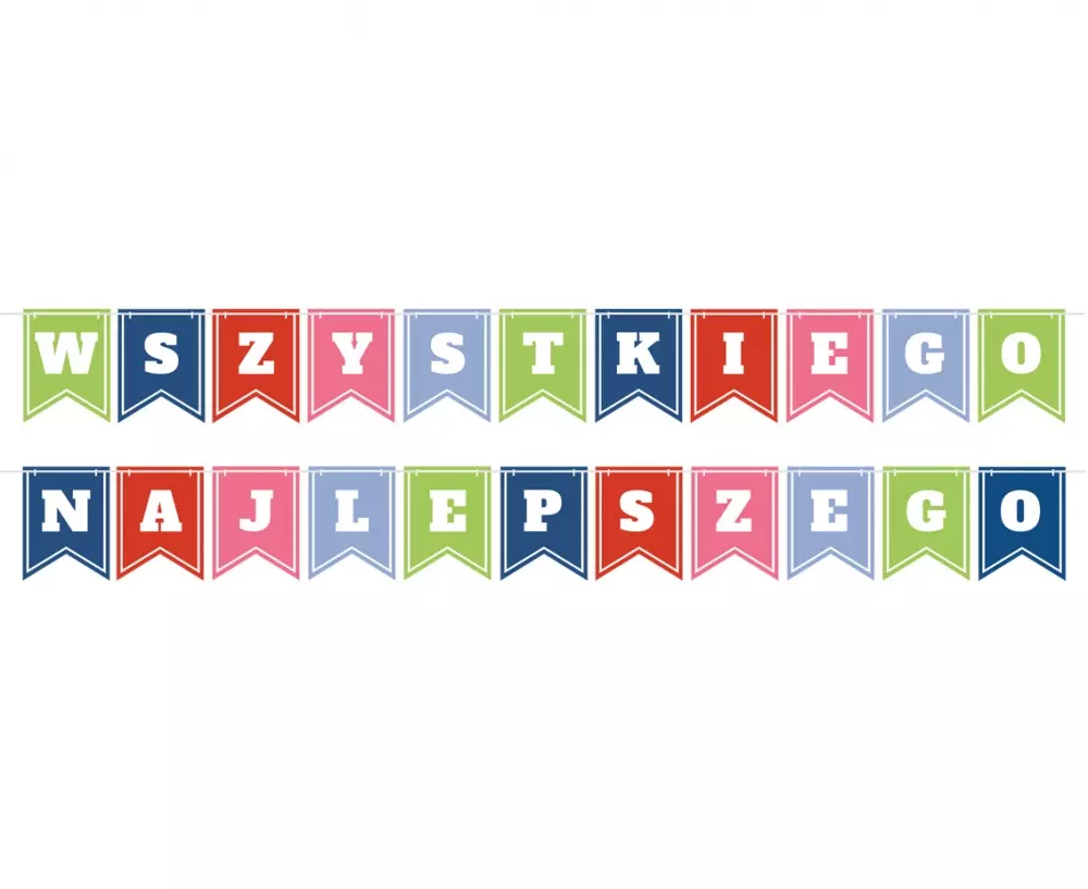 Girlanda Pap 2x400cm Wszystkiego Najlepsz Flagi - Papiernicze i szkolne